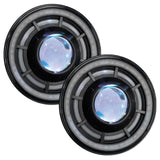 7" Oculus Headlights with white demon eye projector.