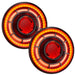 7" Oculus Headlights with all 3 lighting zones set to red.