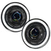 7" Oculus Switchback Headlights with white halo ring.