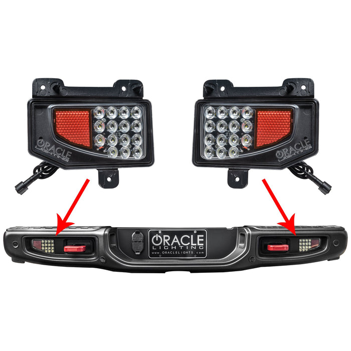 Rear bumper LED reverse lights for Jeep Gladiator JT installed on bumper