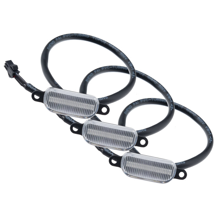 Front view of Universal Pre-Runner Style LED Grill Light Kit with clear lens.
