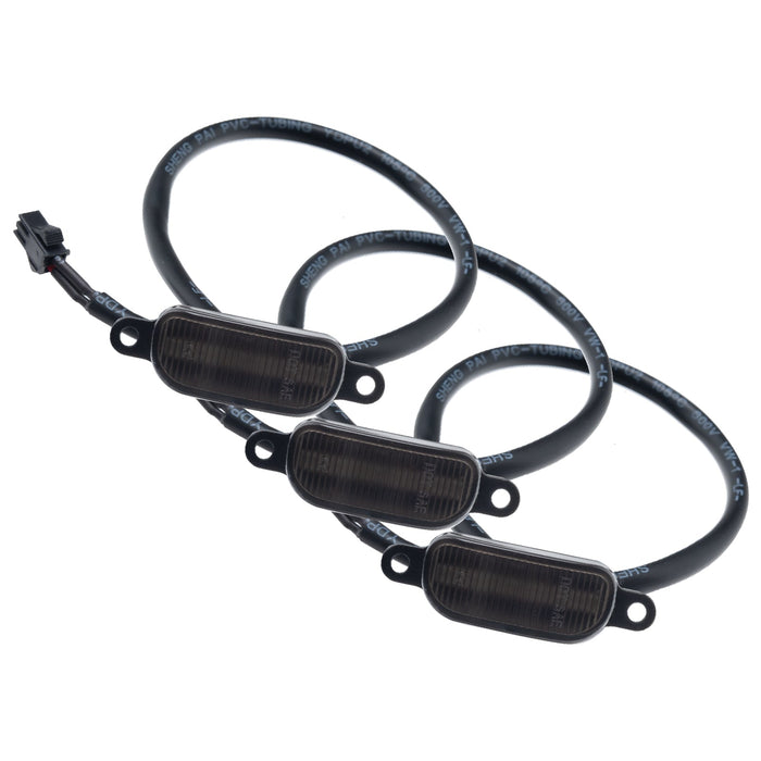 Front view of Universal Pre-Runner Style LED Grill Light Kit with tinted lens.
