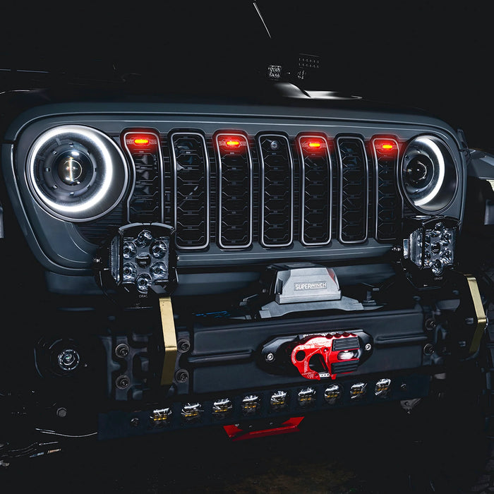 2024+ Jeep Wrangler JL/ Gladiator JT Pre-Runner Style LED Grill Light Kit - PRE-ORDER