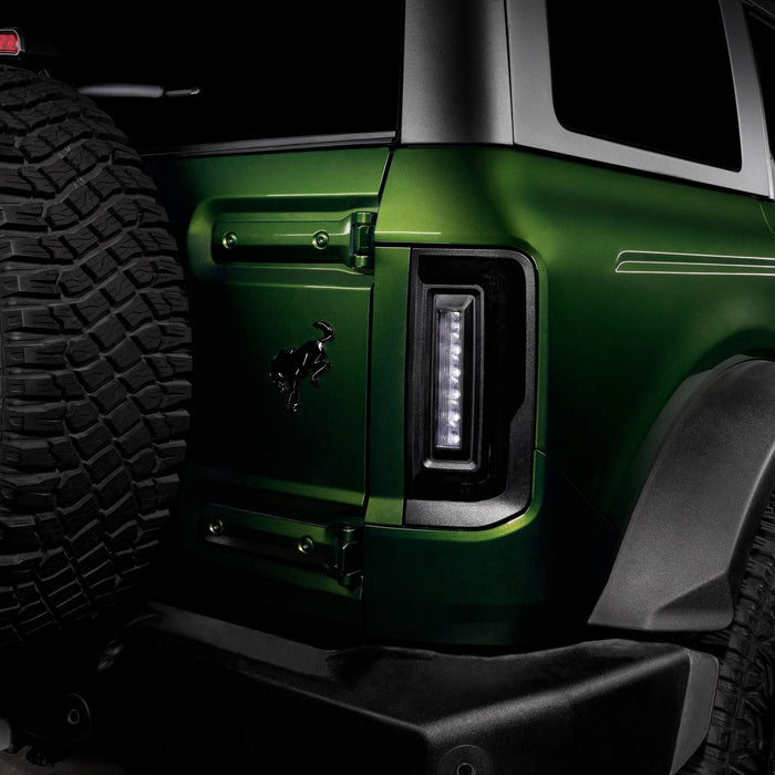 Close-up of Tinted Flush Style LED Tail Lights installed on Ford Bronco.
