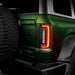 Close-up of Tinted Flush Style LED Tail Lights installed on Ford Bronco, with DRLs on.