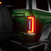 Close-up of Tinted Flush Style LED Tail Lights installed on Ford Bronco, with brake lights on.