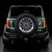 Rear view of Ford Bronco with Flush Style LED Tail Lights installed, and DRLs on.
