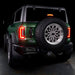 Rear view of Ford Bronco with Flush Style LED Tail Lights installed, and brake lights on.