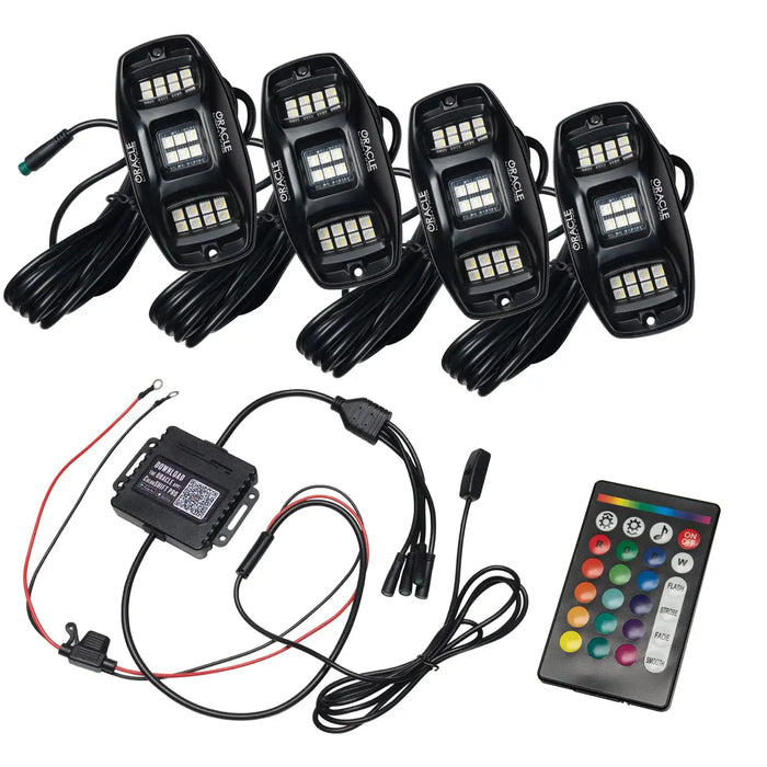 ColorSHIFT RGB+W Underbody Rock Light Kit - 230° Wide Angle Bluetooth Control