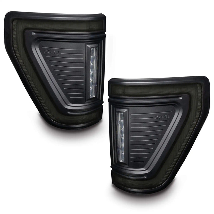 Angled product view of Tinted Flush Style LED Tail Lights for 2021-2024 Ford F-150