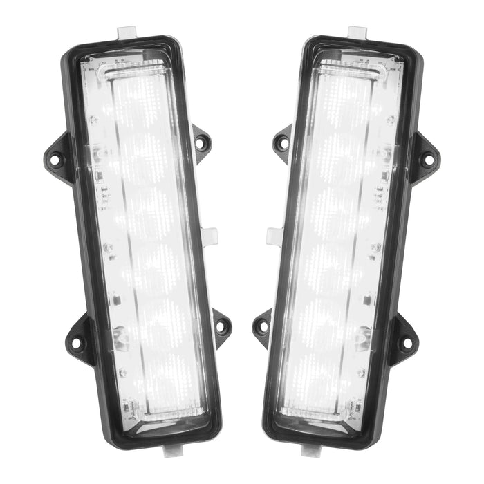 Dual Function Amber/White Reverse LED Modules for Ford Bronco Flush Tail Lights with white LEDs.