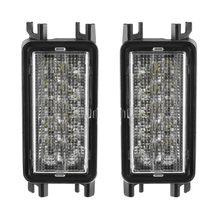 Front product view of Dual Function Amber/White Reverse LED Module for Jeep Wrangler JL Flush Tail Lights