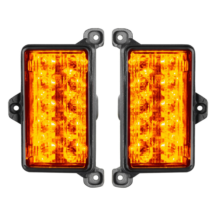 Front product view of Dual Function Amber/White Reverse LED Module for Jeep Gladiator JT Flush Tail Lights with amber LEDs