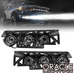 ORACLE Lighting 2021-2024 Ford Bronco Off Road LASER Auxiliary Lights + LED Fog Light Kit for Steel Bumper