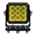 Yellow LED light bar with black frame on a white background