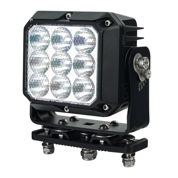 Black off-road light with LED elements on a white background
