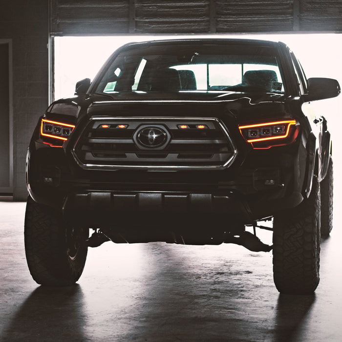2016-2023 Toyota Tacoma SR5 Pre-Runner LED Grille Light Kit - Amber w/ Tinted Lens