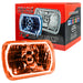 Sealed Beam 7x6 H6054 Headlight with Pre-Installed SMD Halo - amber LED