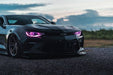 Black Camaro with purple DRLs.