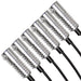 Close-up on six Fiber Optic LED Light Heads.