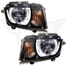Chevrolet Camaro headlights with white LED halo rings.