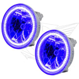 Chevrolet Camaro fog lights with purple LED halo rings.