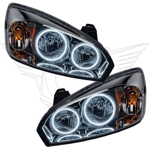 Chevrolet Malibu headlights with white LED halo rings.