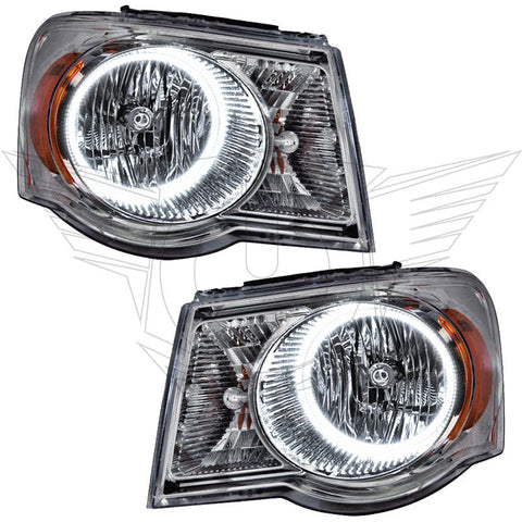 2007-2009 Chrysler Aspen Pre-Assembled Headlights with white LED halo rings.