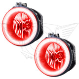 2007-2009 Chrysler Aspen Pre-Assembled Halo Fog Lights with red LED halo rings.