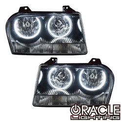 2005-2010 Chrysler 300 Base V6 Pre-Assembled Halo Headlights - Non HID - Chrome Housing