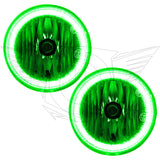 2005-2010 Chrysler 300 Base Pre-Assembled Fog Lights with green LED halo rings.