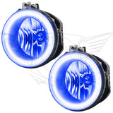 2008-2010 Dodge Challenger Pre-Assembled Halo Fog Lights with blue LED halo rings.