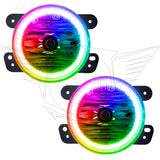 2011-2014 Dodge Charger Pre-Assembled Fog Lights with ColorSHIFT LED halo rings.