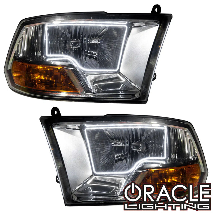 2009-2012 Ram Non-Sport Pre-Assembled Halo Headlights - Chrome Housing