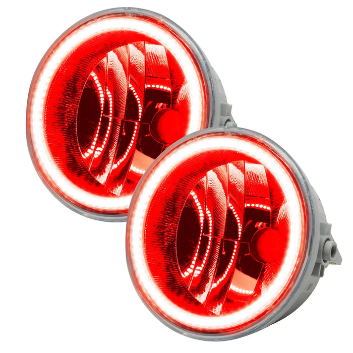 2006-2010 Ford F-150 Pre-Assembled Halo Fog Lights with red LED halo rings.