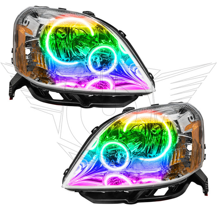 2005-2007 Ford 500 Pre-Assembled Headlights with ColorSHIFT LED halo rings.