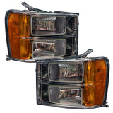 2007-2013 GMC Sierra Pre-Assembled Halo Headlights - (Square Ring Design)