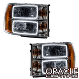 2007-2013 GMC Sierra Pre-Assembled Halo Headlights - (Square Ring Design)