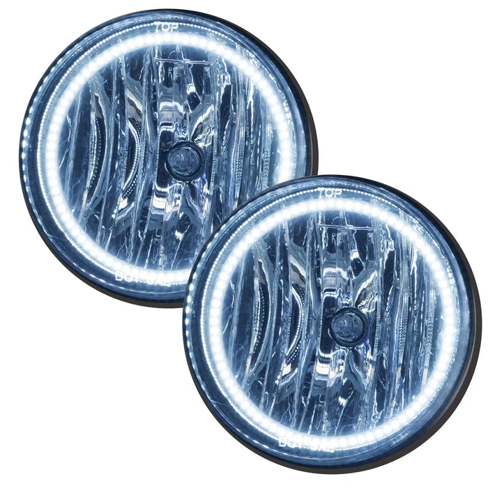 2007-2013 GMC Sierra Pre-Assembled Fog Lights with white LED halo rings.