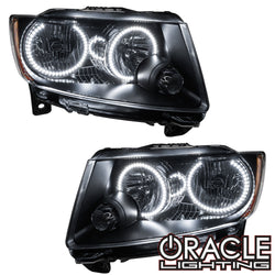 2011-2013 Jeep Grand Cherokee Pre-Assembled Halo Headlights - Non HID - Chrome