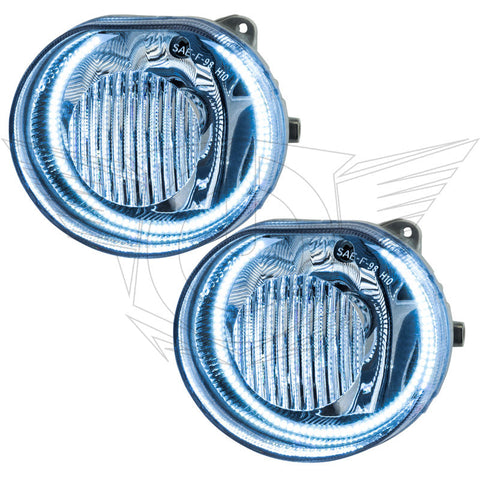 2002-2004 Jeep Liberty Pre-Assembled Fog Lights with white LED halo rings.