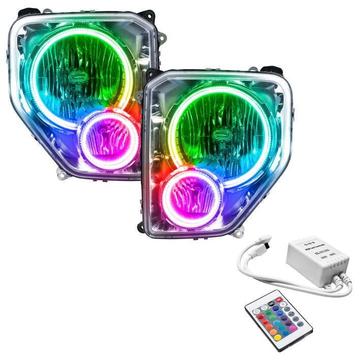 2008-2012 Jeep Liberty Pre-Assembled Halo Headlights with Simple Controller.