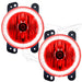 Jeep Wrangler JK fog lights with red LED halo rings.
