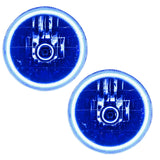 1997-2006 Jeep Wrangler TJ Pre-Assembled Halo Headlights with blue LED halo rings.