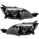 2004-2009 Mazda 3 Pre-Assembled Halo Headlights - Hatchback/Halogen Style