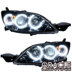 2004-2009 Mazda 3 Pre-Assembled Halo Headlights - Hatchback/Halogen Style