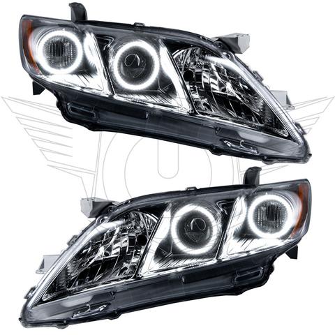 2007-2009 Toyota Camry LED Headlight Halo Kit with white LED halo rings.