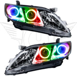 2007-2009 Toyota Camry LED Headlight Halo Kit with ColorSHIFT LED halo rings.