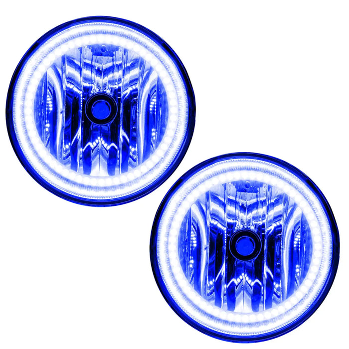 2007-2013 Toyota Tundra Pre-Assembled Halo Fog Lights with blue LED halo rings.
