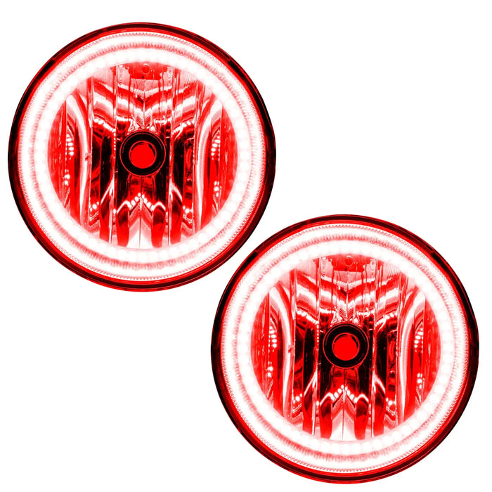2007-2013 Toyota Tundra Pre-Assembled Halo Fog Lights with red LED halo rings.